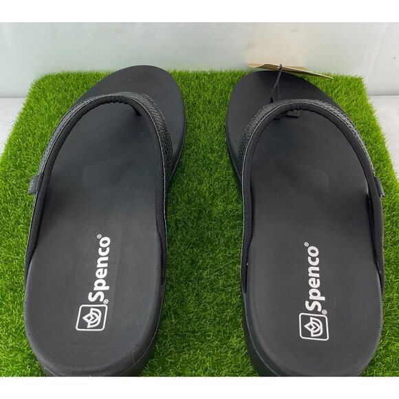 New Spenco Womens Shoreline Snake Sandals Size 6.5B Black Flip Flops Orthotic Su - Picture 3 of 10